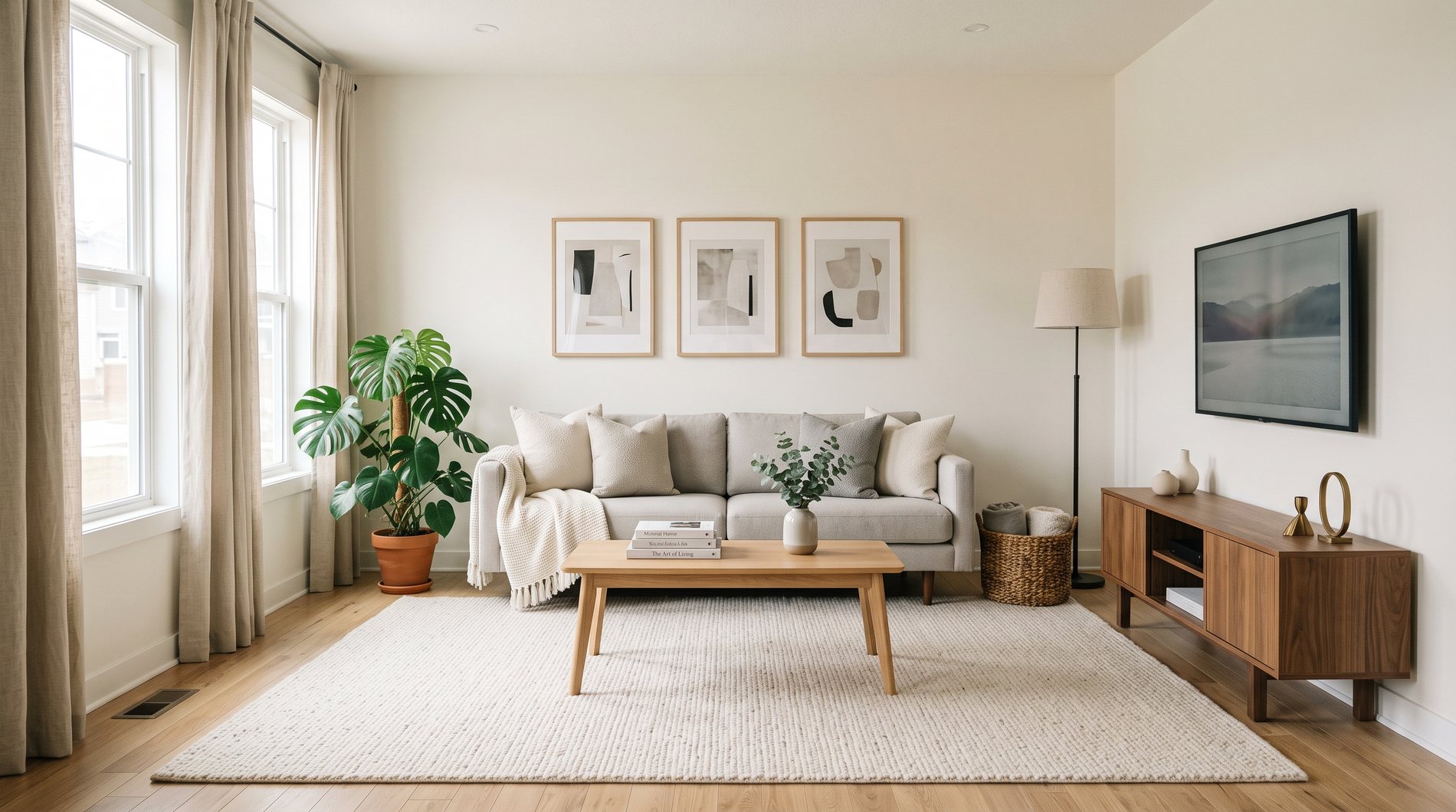The same living room after Julia's clean